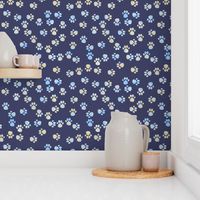 Blue Healer Paw Print Speckled Wallpaper Spoonflower