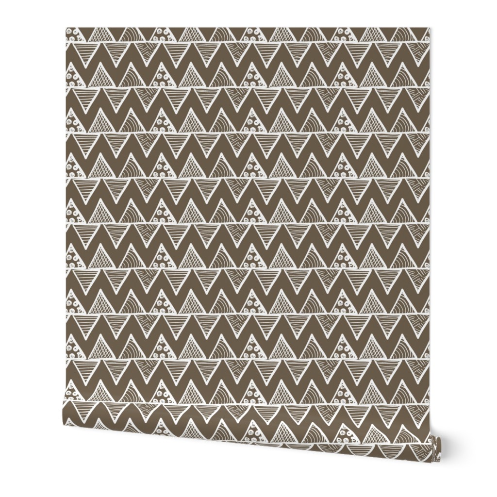 Bigger Scale Tribal Triangle Zigzag Wallpaper Spoonflower