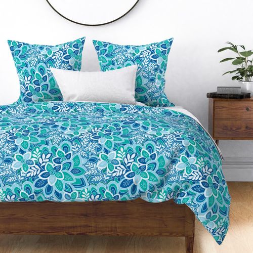 Winter Boho Floral Garden Pantone Fabric Spoonflower