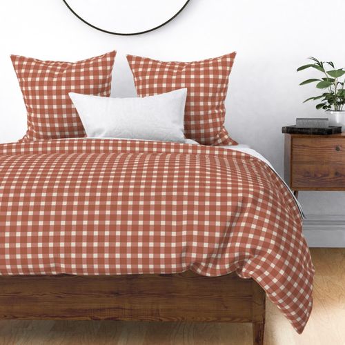 Gingham Check In Amara Terra Cotta And Fabric Spoonflower