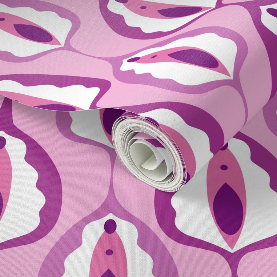 Hidden Vagina Vulva Geometric Retro Wallpaper Spoonflower