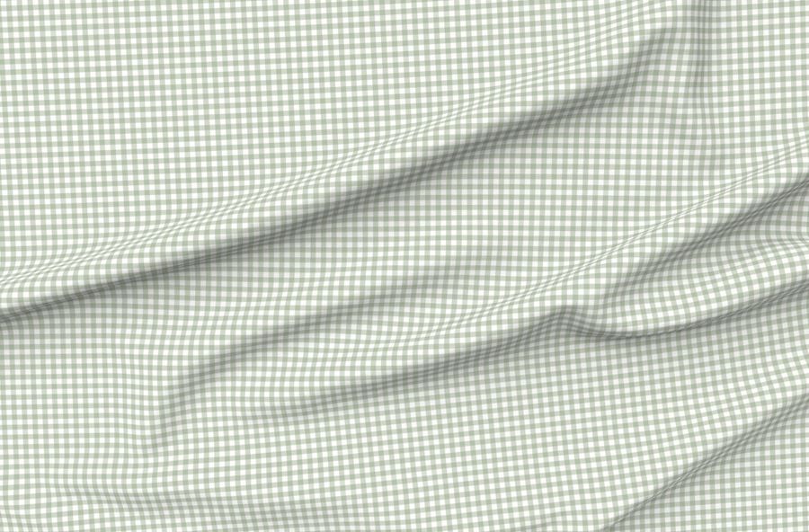 3/8" Sage Green Gingham Light Sage Gingham Check Green Buffalo Plaid