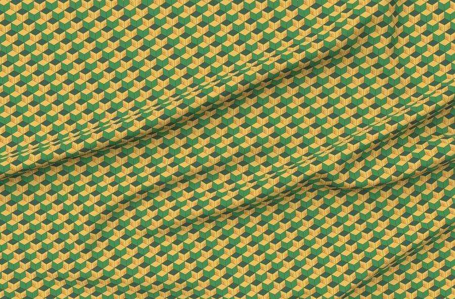Mini Demon Slaying Giyu Sabito Green Yellow Orange Geometric Hexagon Boxes