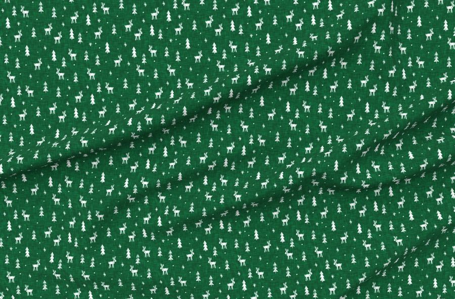 Christmas Reindeer - Green - Winter Forest - Moose - Lad20
