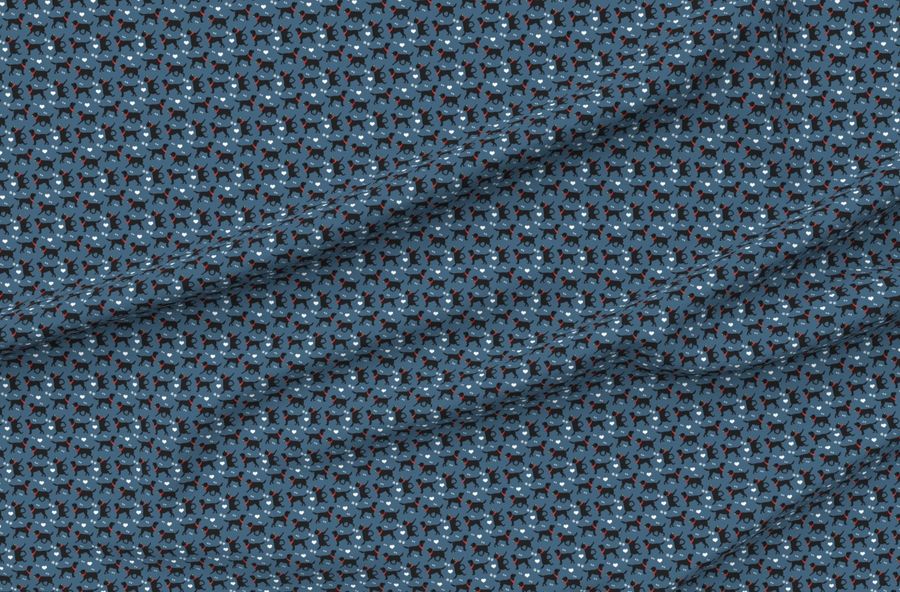 Black Labs With Navy Blue Background - Small Scale