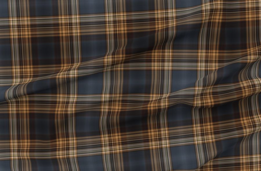 Dark Blue And Brown Fine Line Plaid Large Scale For Wallpaper And Home