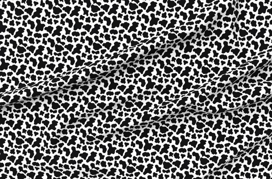 Small Cow Print  - Black And White Cow  - 90S Throwback