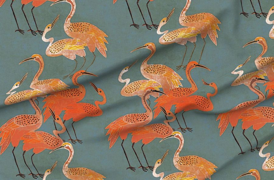 Deco Cranes - Shrimp Cocktail - 24" Repeat