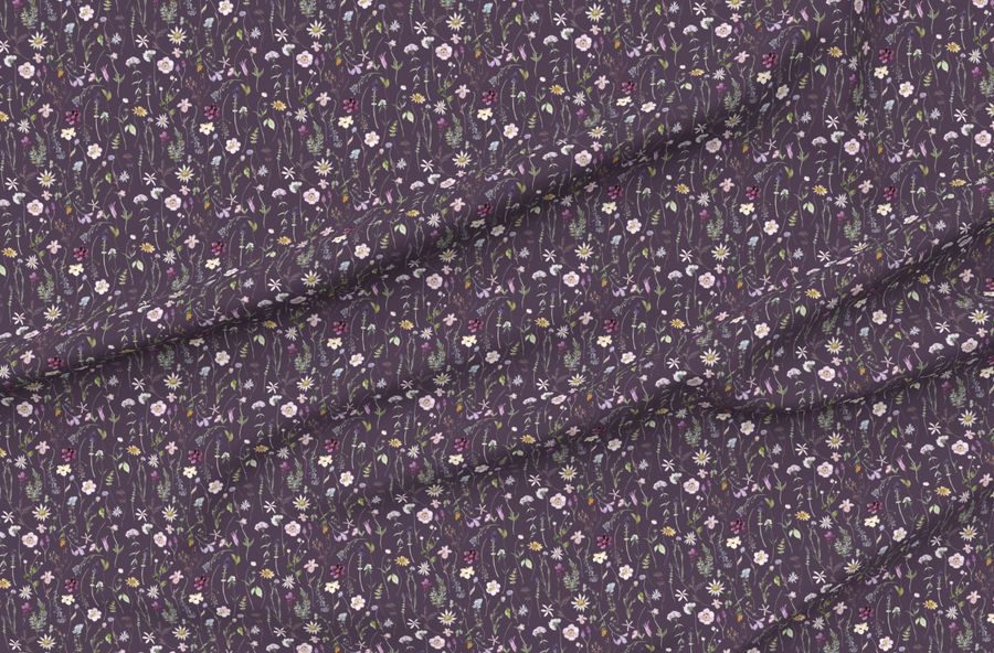 Summer Wildflower Floral / Plum