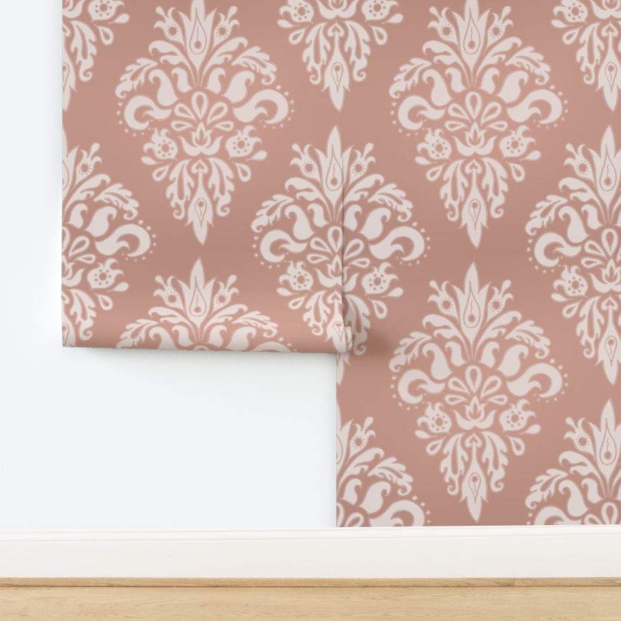 Vintage Damask - Rose Gold by Julieerindesigns