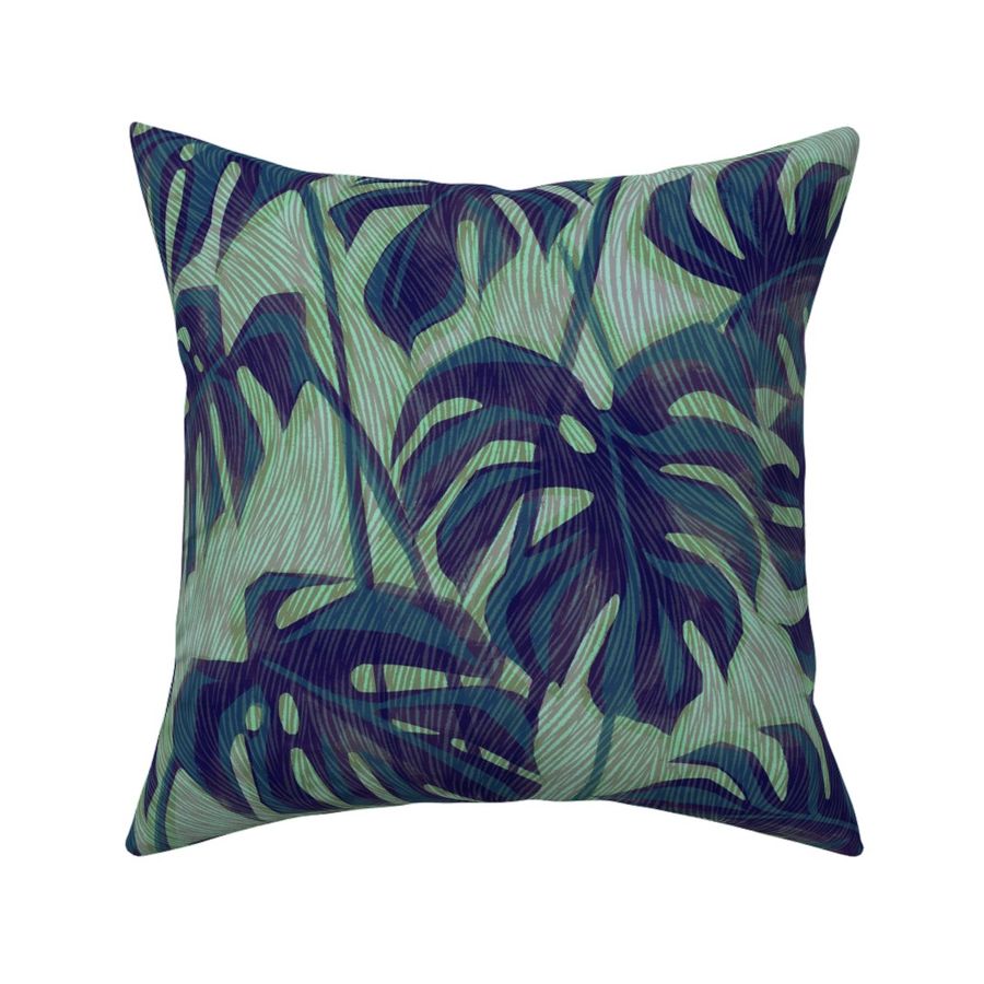 Monstera in Inky Blue and Green