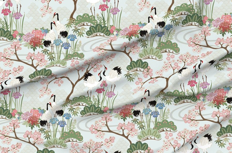 Japanese Garden Chantilly Green 24Inch Repeat