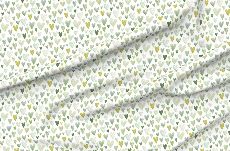 Sage Hearts Watercolor
