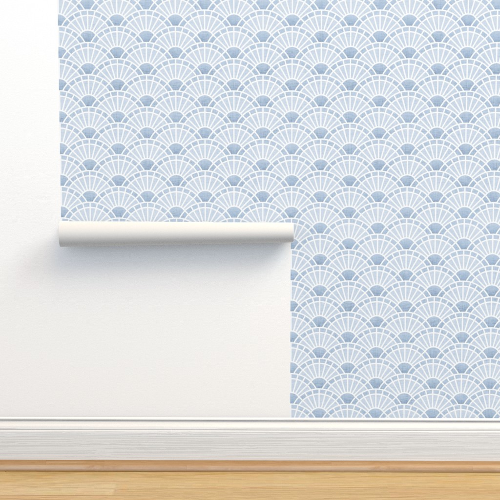 Traditional Wallpaper Sunshine Blue Modern Geometric Baby Art Deco Sky |  eBay