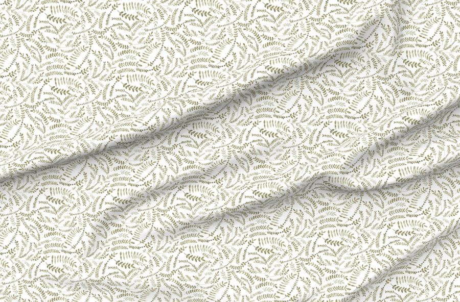 Botanical Leaves / Coffee And Antique Silver