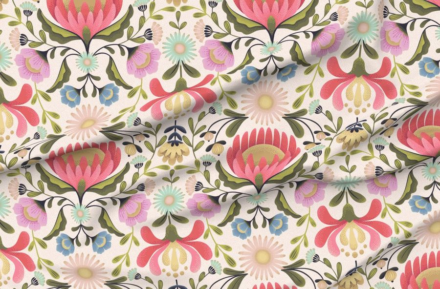 Maximalist Folk Flowers 24"
