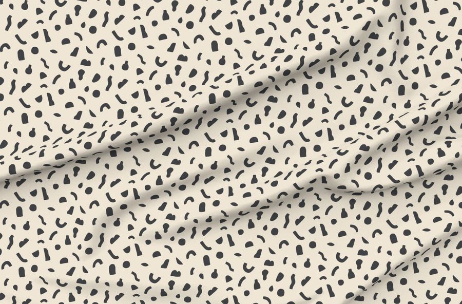 Modern Minimal Abstract Shapes - Charcoal On Creamy Off White - Unisex Kids