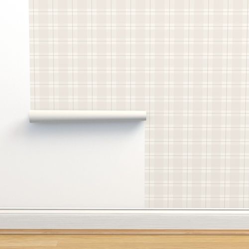 Cream Plaid Wallpaper | Spoonflower