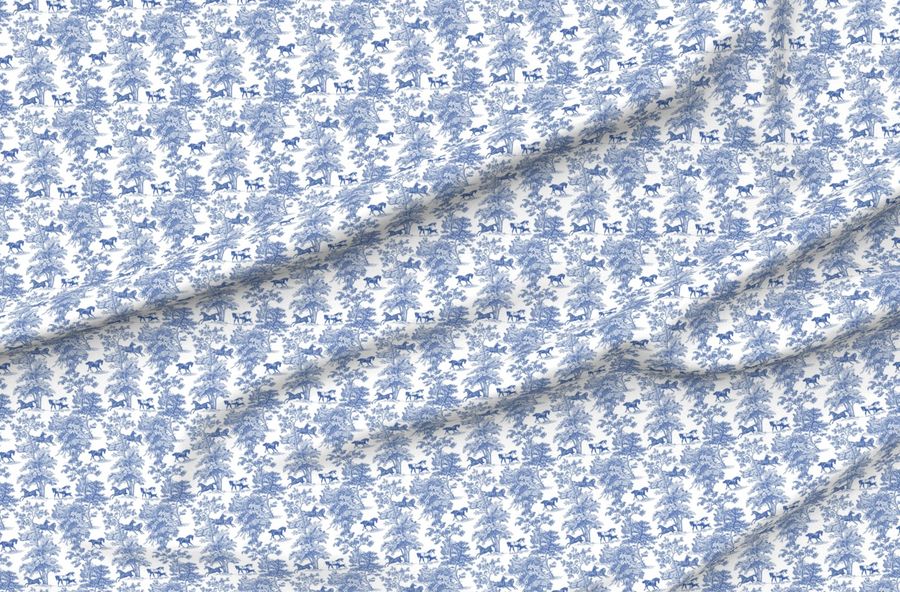 Equestrian Toile - French Blue
