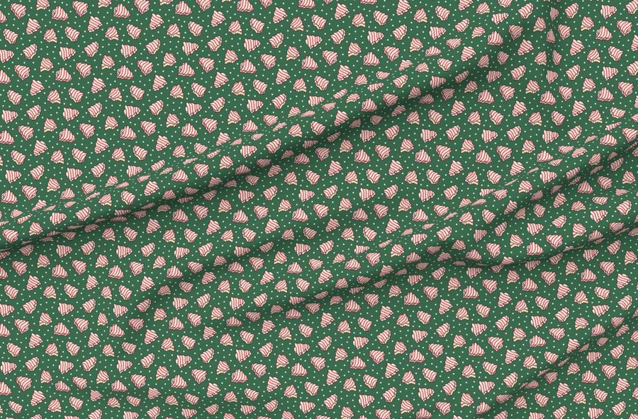 Christmas Tree Cakes On Dark Green (Small Scale)