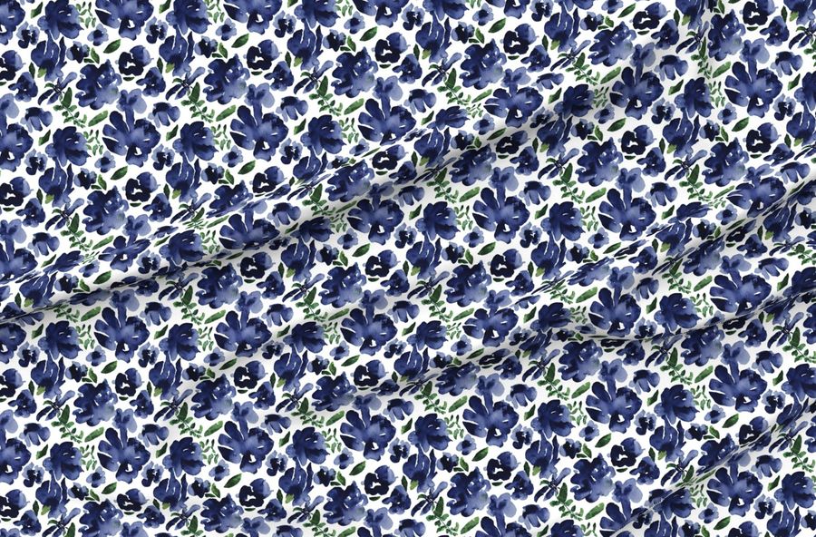 Peonies Navy And Olive