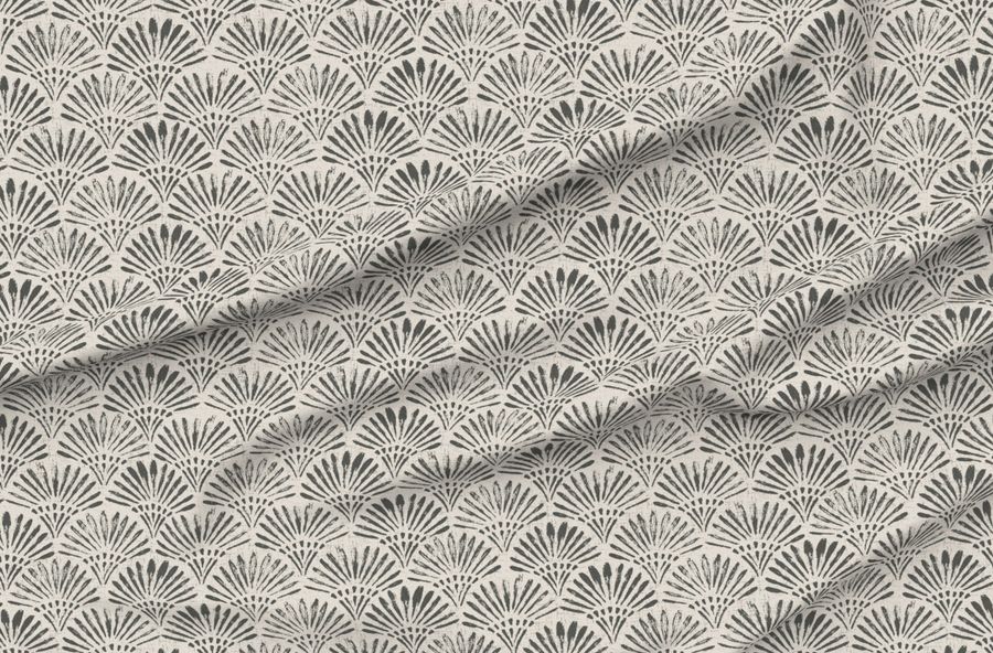 (L) Charcoal And Off White Art Deco Wallpaper Papyrus Large
