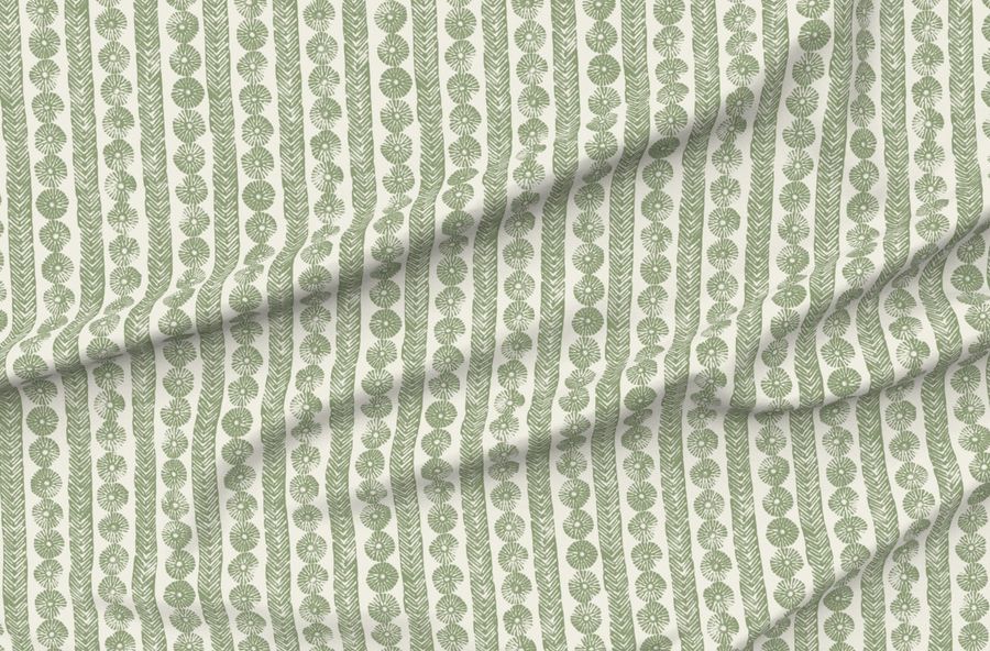Folk Art Stripes Sage Green