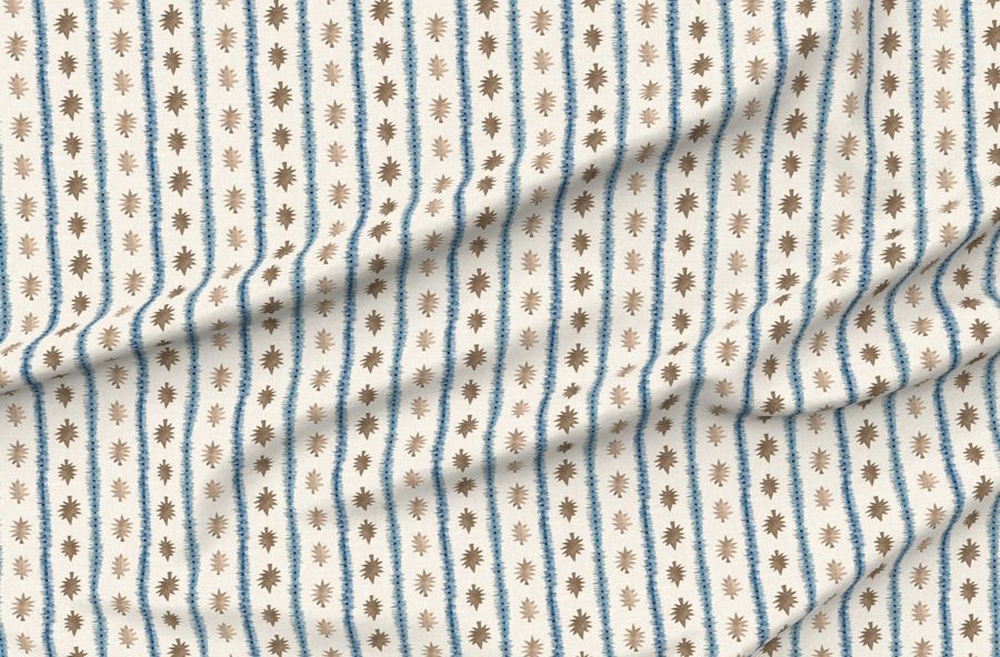 Joseph Bark And Blue With Dots On Creamy Ground Copy