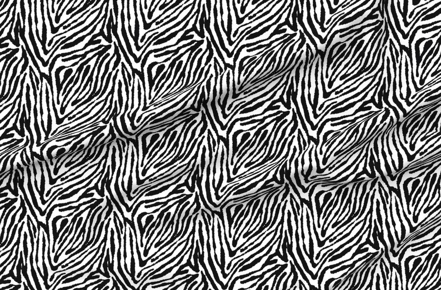 Fun Playful Zebra Stripes Print In Black And White (Medium Scale)