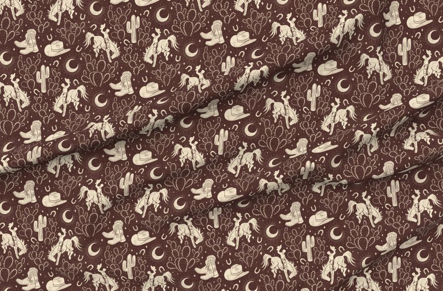 Cowboys And Cacti - Large - Brown And Cream