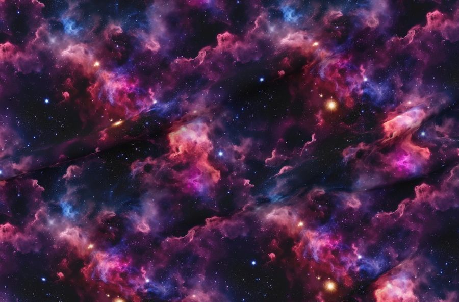 Dark Mystical Purple Galaxy With Stars And Nebulas