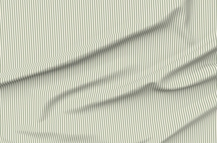 Ticking Stripe - Dark Sage & Off White Pillow Ticking