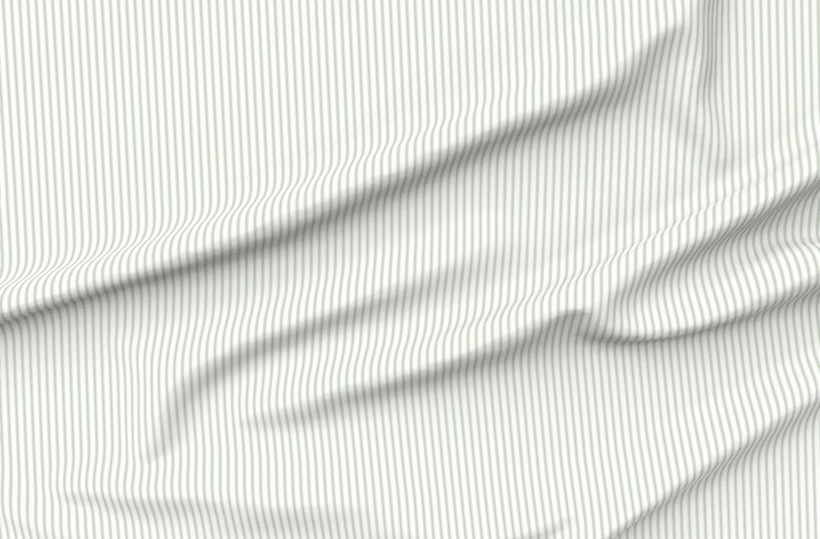 Petal Signature Cotton Quilting Fabric Ticking Stripe - Light Sage Green & White Pillow Ticking Yardage 42" x 36" Custom Printed