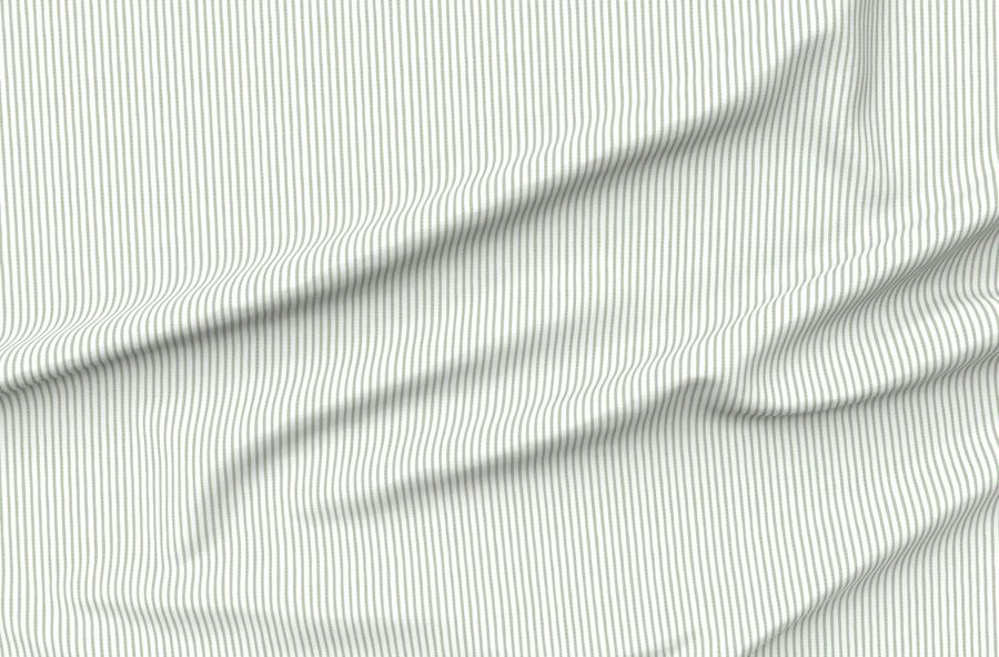 Small Seersucker Sage Green Stripe - Hand-Drawn Vertical Lines With Texture