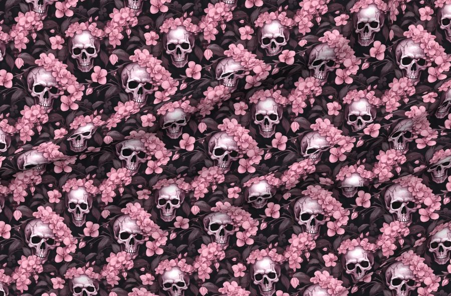 Cherry Blossom Skulls