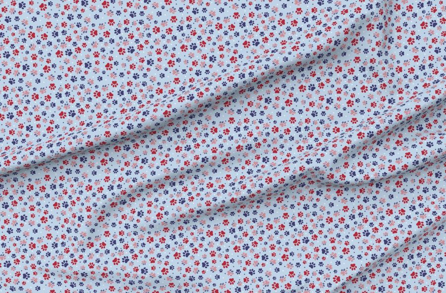 Dog Paw Print Patriotic Star-Spangled Flag Print
