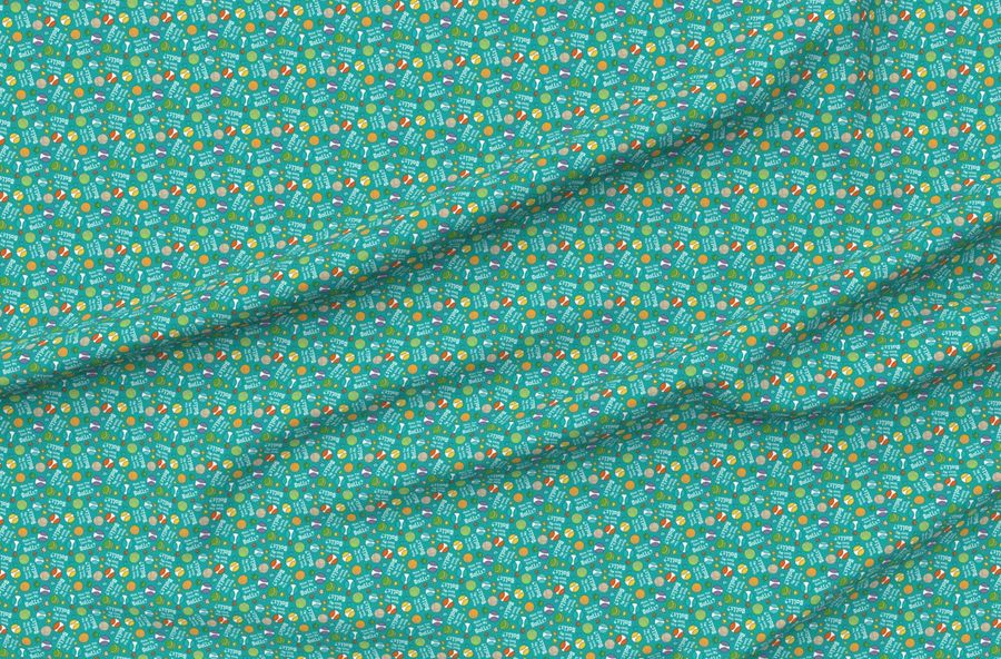 Small Scale Have You Seen My Balls Funny Dogs On Turquoise Blue