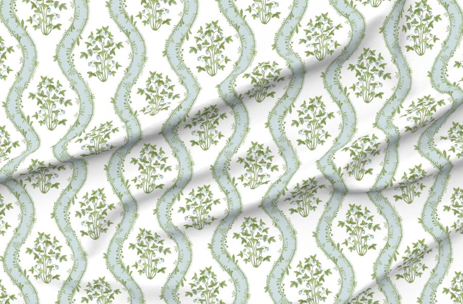 3 Strawberry Stripe Light Aqua And Green Filled Vine