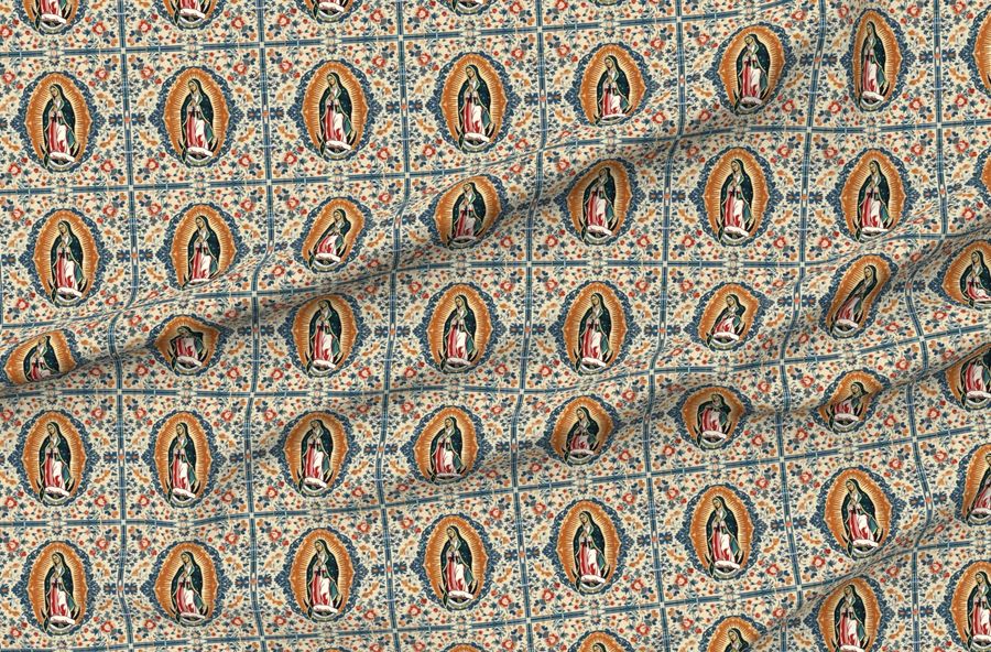 Divine Bloom Our Lady Of Guadalupe Amidst Floral Tapestry