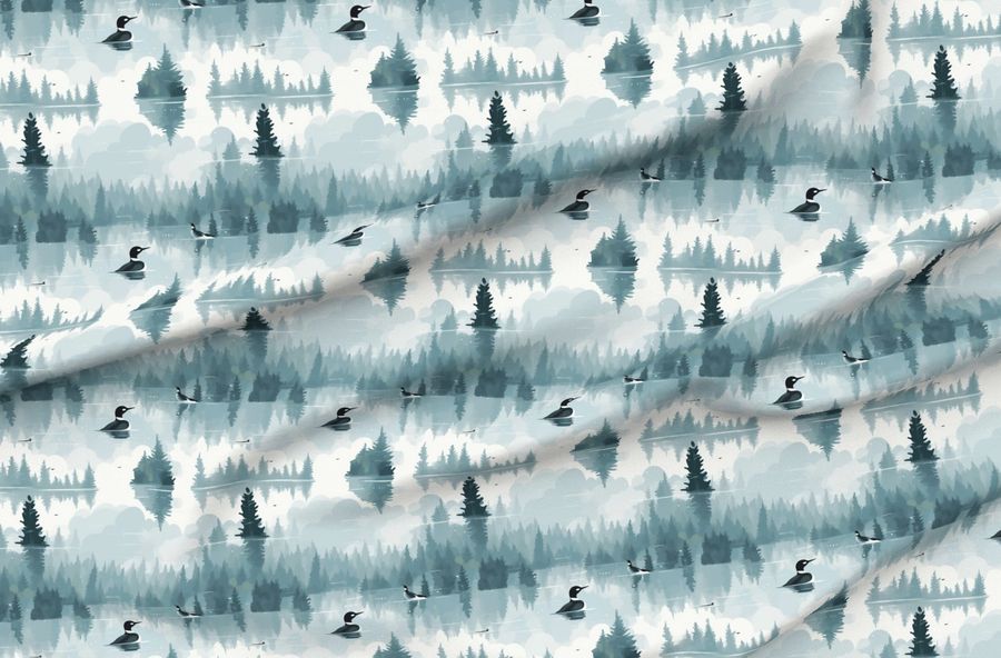 Loons On A Misty Lake
