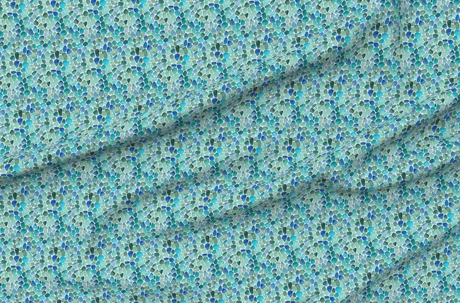 Ocean Vibe Seaglass Watercolor Pattern In Shades Of Blue And Turquoise Tiny