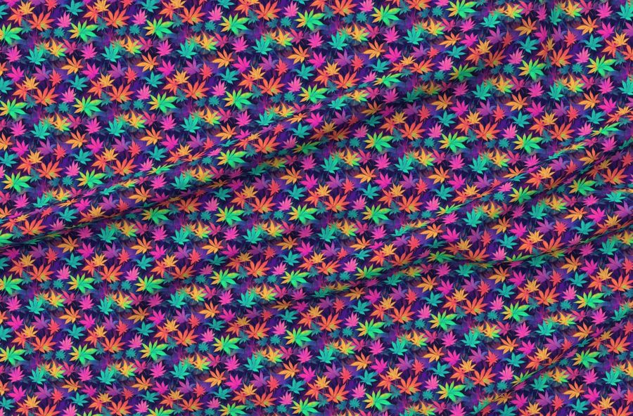 Neon Marijuana Leaves