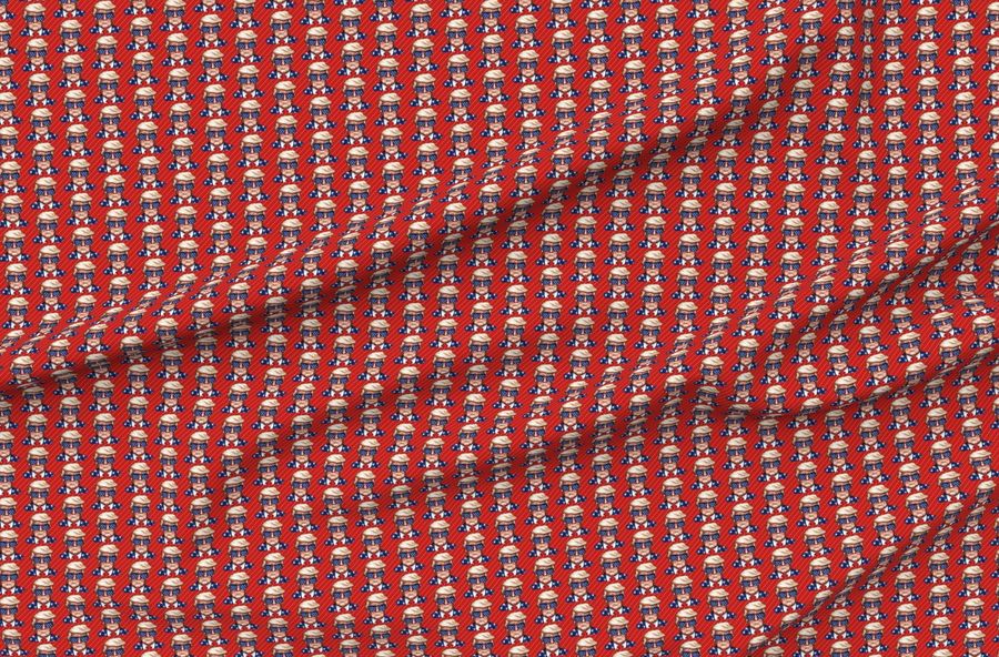 Smaller Patriotic Trump Heads Maga Red
