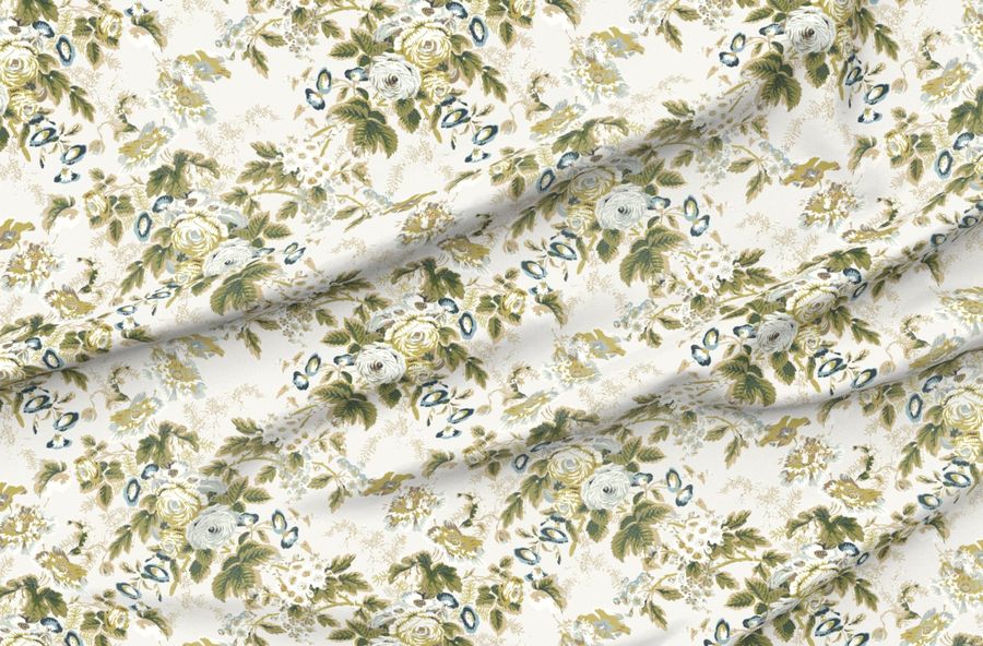 English Chintz Belle Olive Green