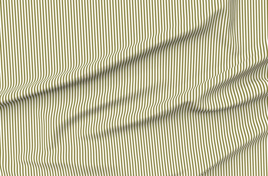 Olive Green Pinstripe - Vintage Farmhouse Ticking Stripe Neutral