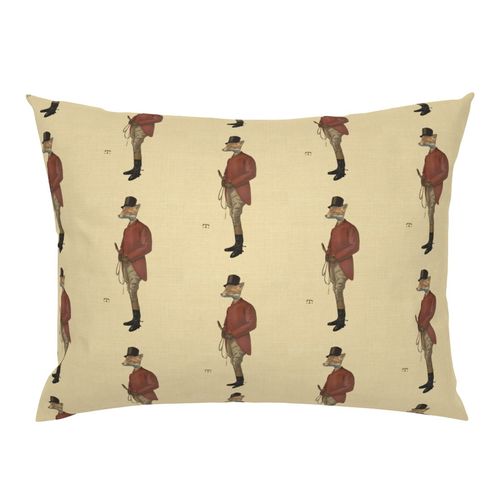 Foxhunt Equestrian English Fox Vintage Inspired Country Pillow