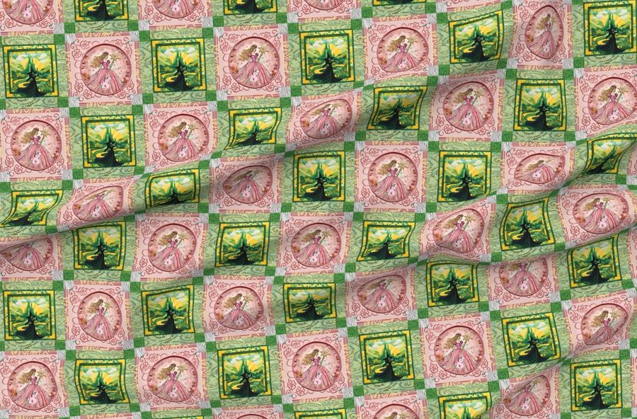 Witches Of Oz Wicked Theme Inspired Squares Glinda Elphaba Pink Green