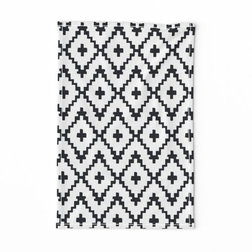 Printed Tea Towel, Linen Cotton Canvas - Buffalo Check Burgundy Red White  Plaid Picnic Cabin Decor Print Decorative Kitchen Towel by Spoonflower 