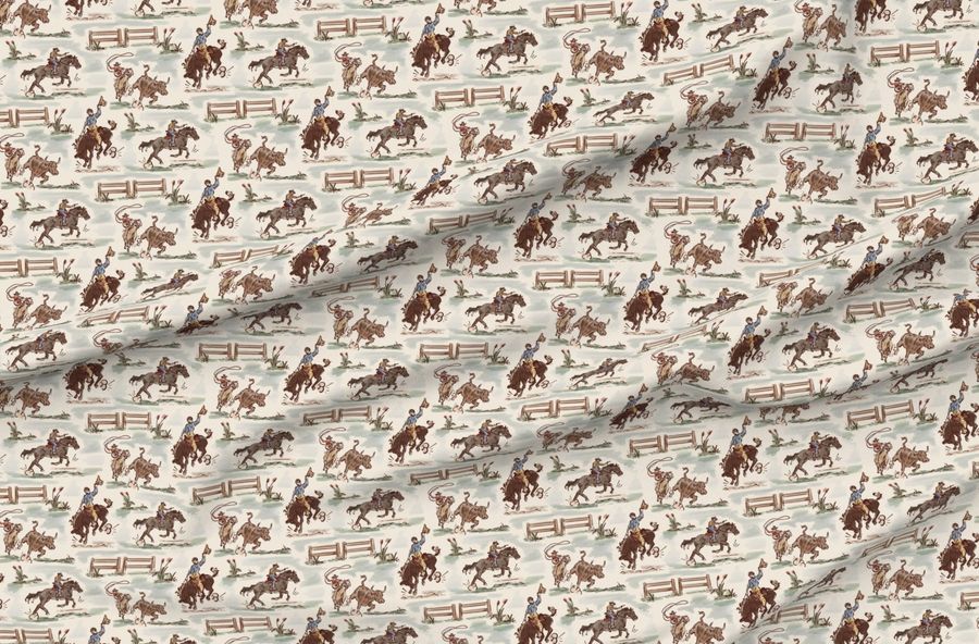 "Pull In Yer Horns" In Oatmeal - Retro Western Cowboy Vintage