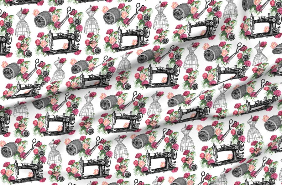 Vintage Sewing And Roses